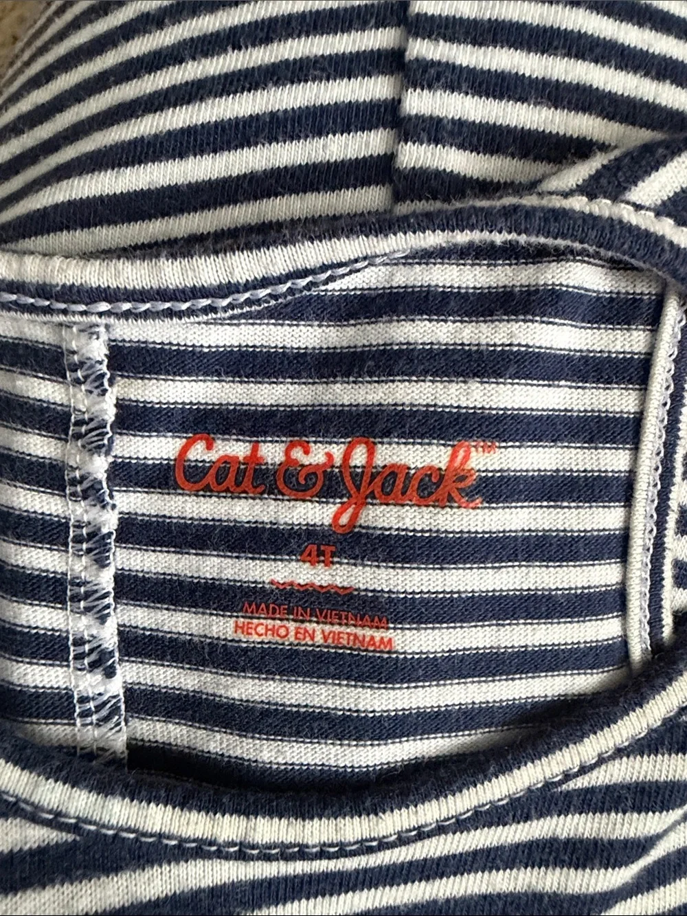 Cat & Jack Navy Blue and White Striped Girls Swim Coverup
